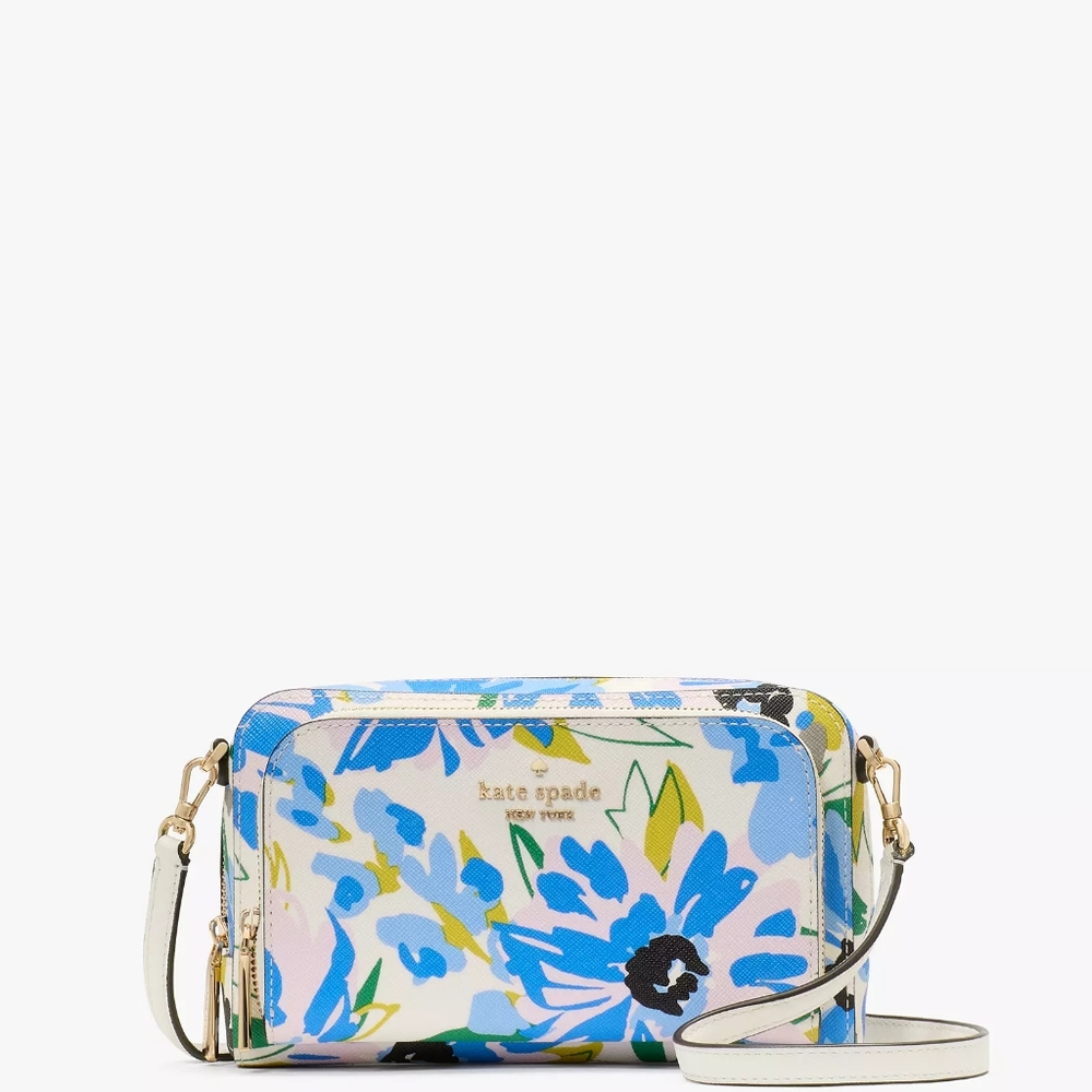 Kate ♠️ Spade Sealed NWT Staci Floral Dual Zip Around Mini Crossbody $259